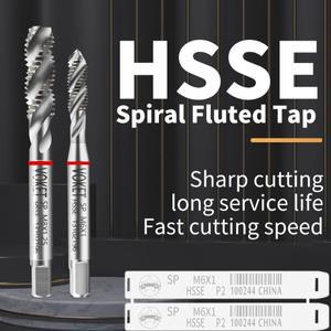 VOKET HSSE-M35 JIS 표준 레드 링 나선형 플루트 탭 M2 M2.5 M3 M4 M5 M6 M8 M10 기계 나사 탭