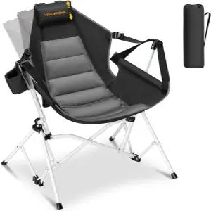 비보홈 해먹 캠핑 의자 휴대용 야외 스윙 흔들의자 여행용 베개 등 높이 조절 가능 뒷마당 파티오