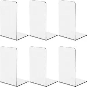 히지위미 책꽂이 6개 아크릴 무거운 책을 위한 선명한 독특한 물결 무늬 스탠드 홈 오피스 학교 정리함 및