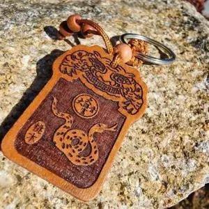 복숭아나무 행운 부적 뱀띠 기념품 풍수 인테리어 소품