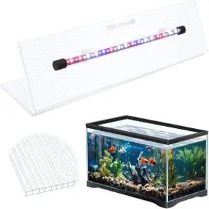 시에라 수족관 뚜껑 폴리카보네이트 온실 패널 캐노피 LED 조명이 있는 29 x 11.38 0.12 인치 센터