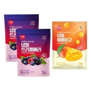 이츠웰 냉동트리플베리(블루베리+블랙베리+라즈베리)1kgx2+애플망고1kg