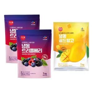 이츠웰 냉동트리플베리(블루베리+블랙베리+라즈베리)1kgx2+골드망고1kg