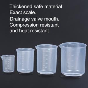 화학 실험실 비커 눈금 컵 측정 투명 플라스틱 머그잔 내구성 베이킹 도구 50 300