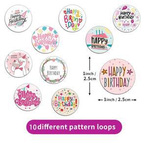 500PCS 생일 축하 롤 스티커 뜨거운  핸드 계정 씰링