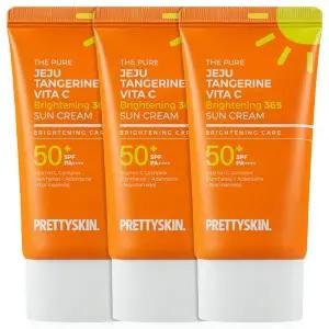 [프리티스킨] 더 퓨어 제주 선크림 60ml 3개 (감귤비타씨/시카365/시카워터푸르프)
