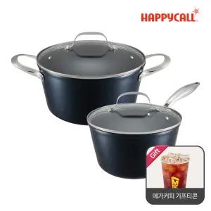 [30%할인+메가커피 기프티콘 증정] 해피콜 풀인덕션 세이브 냄비 2종(4P)세트(20편수+24곰솥+뚜껑20+뚜껑24)