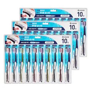 유한 덴탈케어 이코노 플러스 2단 미세모 칫솔 X 30개