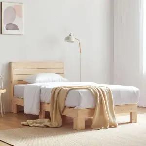 동서가구 라떼 편백나무 통원목 기본헤드 SS 침대+양면매트 DF915172