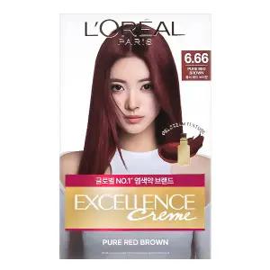 로레알 엑셀랑스 크림 염색약 6.66 퓨어레드브라운