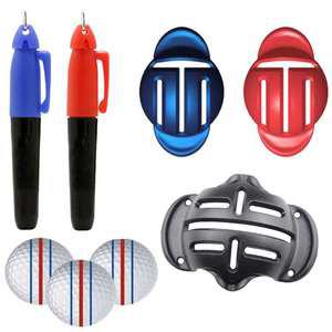 T자3줄 골프 볼라이너 마킹펜2개 포함 / 공 마킹 마커 라인 삼선줄긋기 퍼팅 잘하는 용품