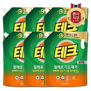 [LG생활건강]테크 진드기 알레르기 원인 제거 액체세제 리필 2L 일반 x 6개
