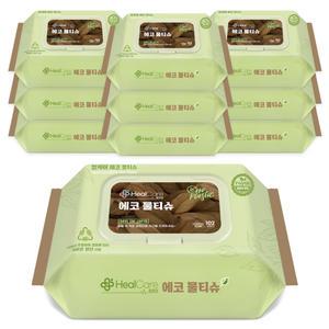 헬케어 레이온 생분해 에코 물티슈 72매 60g 102매 40g 10개 캡형