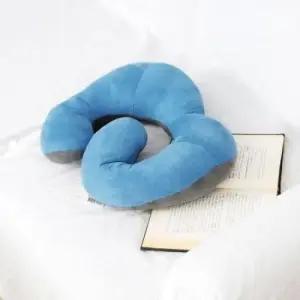 하라홈 하라홈 스웨이드 모찌 랩 여행용 목베개 목쿠션 블루