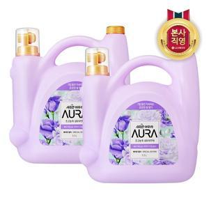 [엘지생활건강]샤프란 아우라 5.5L 대용량섬유유연제 화이트릴리x2개