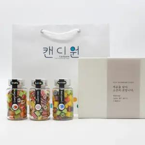 수제캔디 3종선물세트 100g  3페트 (기프트박스+쇼핑백 포함) 후루티믹스 프리미엄 과일사탕 캔디원