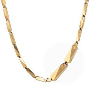 [모아르]18K 금 목걸이 써클 대나무 체인