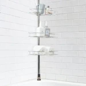 [리빙코아]올스텐 고급형 코너선반 무타공 기둥식 욕실선반 올스텐 화장실 모음전