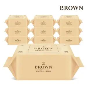 [브라운]오리지널 플러스 아기물티슈 80매 리필 10팩