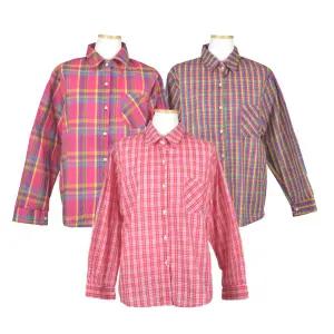 국산 여자작업복남방 봄가을 여성여름셔츠 체크남방 면 농사 농활 50대 엄마옷 할매옷