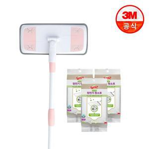 [3M]표준형 파스텔핑크 막대걸레 + 베이직 정전기 청소포 150매