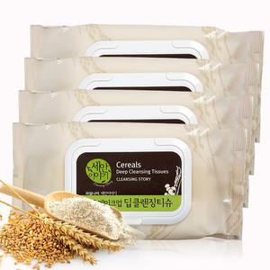 세안이야기 곡물 메이크업 딥 클렌징티슈(100매) x 4개