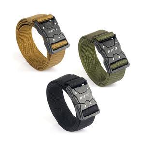 남자 아웃도어 강철 벨트 자동 버클 청바지 등산 허리띠 군인 밀리터리 군용 작업복 혁띠