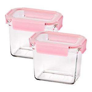 글라스락 퓨어 캔디핑크 직사각 도어포켓 920ml, 2조