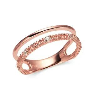 [비앤비골드] 14K/18K 촘촘 버블링 큐빅 민자 두줄 반지 NPR39480