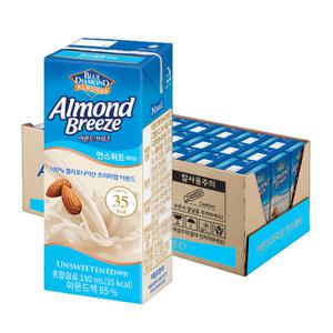 [소비기한 임박] 아몬드브리즈 언스위트, 190ml, 24개