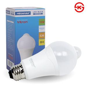 LED 센서 전구 A60 10W 현관 센서등 베란다 벌브 램프 비츠온 메가맨