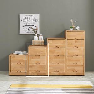 레민 참죽 원목 3단 미니서랍장