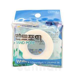 밴드골드 밴드포어 백색/화이트 1.25cmX9.1mX1롤 (개별포장) 의료용 종이 테이프 반창고
