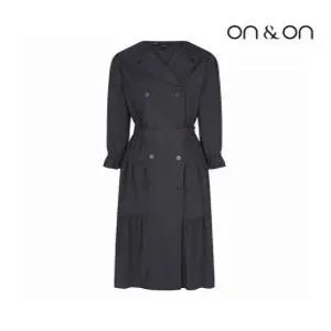 [온앤온][온앤온] 벨티드 더블 버튼 세일러카라 원피스(JW2AO712)