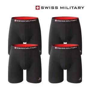 스위스밀리터리 남자팬티 롱 드로즈 속옷/ 블랙 [4개]