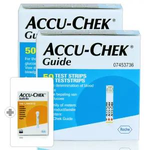 로슈 아큐첵 가이드 당뇨 검사 혈당 시험지 측정지 100매(27|07월)+정품침 100개
