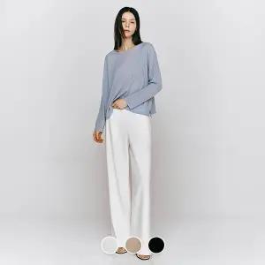 [지오다노] 415541 여 폴리 스판 와이드 풀밴딩 팬츠