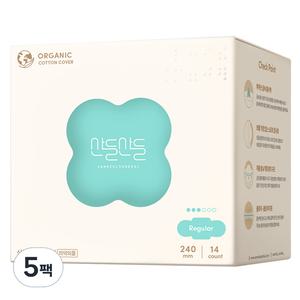 산들산들 울트라슬림 저자극 필수템 순면커버 생리대 5개 14개입 중형