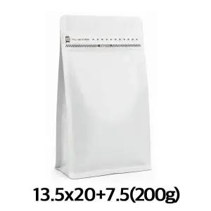 이지포장 무광 화이트 박스파우치 커피 원두 봉투 200g (50매) 소분·포장용