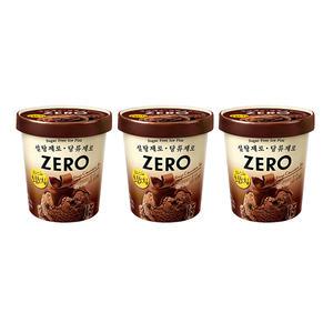 [슈팅냉동] 제로 아이스 딥초콜릿 파인트 474ml, 3개