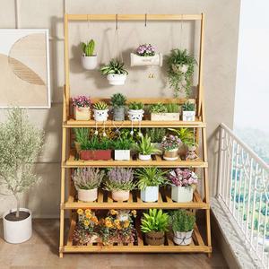 꽃집 우드 화분 폴딩 진열대 50m 화분선반대 계단식 받침대 꽃마차 스 지 화분다이