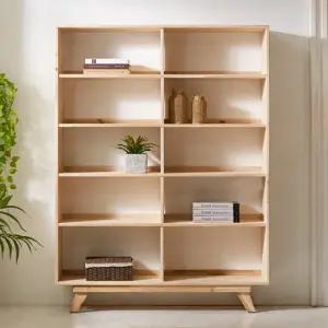 에보니아 우디 1200 5단 삼나무 원목 책장 [수도권무료배송]