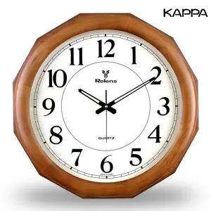 로렌스 WD500 월넛 12각 지름50cm 대형 무소음 벽시계