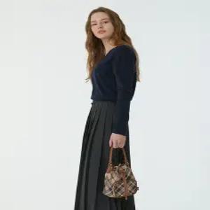 닥스 액세서리 여성 24FW [핫딜][스테디셀러] 브라운 체크 패턴 드로우스트링백 WCBA4F689W2