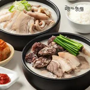 [내일도착] 곱창파는청년들 순대국밥 500g x 2팩 + 돼지국밥 500g x 2팩