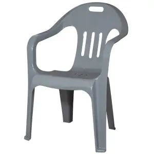 국산 웰빙 의자 회색 등받이 팔걸이 플라스틱 편의점 포장마차 행사 포차 테라스 학교 야외