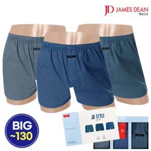 [제임스딘] Z24 남성 트렁크 사각 팬티 남자팬티 빅사이즈 ~130 3매입