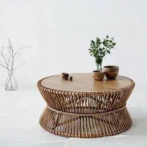 [마켓비]PASAR 커피테이블 90 라탄 CR0037 브라운