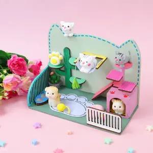 정인아트 조립식 미니어처 고양이놀이방 (2개입) / 만들기 재료 / 부자재