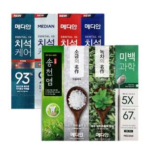 메디안 송천염 치약 120g 3입 x3개 짜지않고 상쾌한 소금 잇몸치약